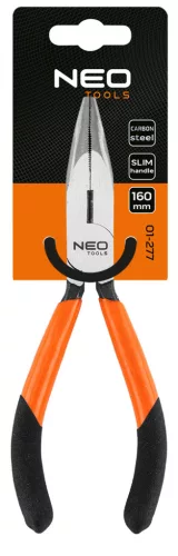 Neo Tools Hajlított csőrű fogó 160mm, Slim széria, keskenyített fogantyú