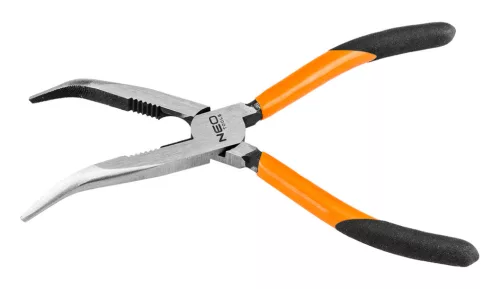 Neo Tools Hajlított csőrű fogó 200mm, Slim széria, keskenyített fogantyú