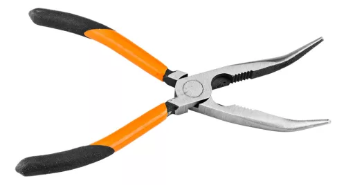 Neo Tools Hajlított csőrű fogó 200mm, Slim széria, keskenyített fogantyú