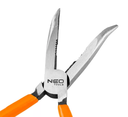 Neo Tools Hajlított csőrű fogó 200mm, Slim széria, keskenyített fogantyú