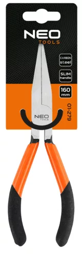 Neo Tools Laposcsőrű fogó 160mm, Slim széria, keskenyített fogantyú