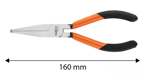 Neo Tools Laposcsőrű fogó 160mm, Slim széria, keskenyített fogantyú