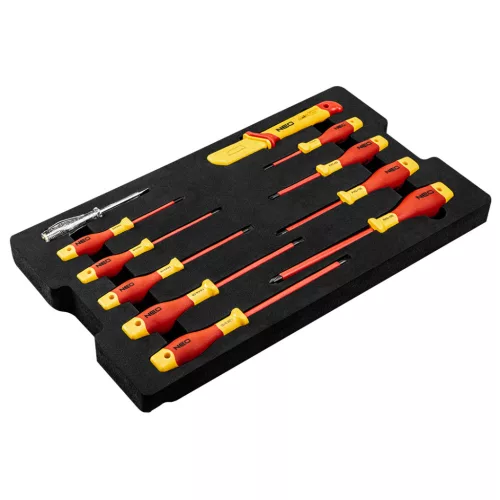 Neo Tools Villanyszerelő szerszámkészlet kofferben, 52db, 1000V, szigetelt