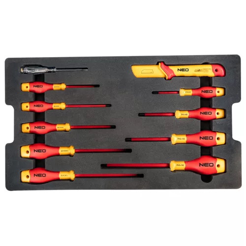 Neo Tools Villanyszerelő szerszámkészlet kofferben, 52db, 1000V, szigetelt