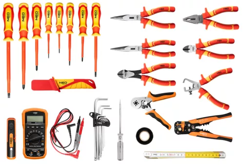 Neo Tools Szerszámkészlet villanyszerelőknek,31 részes, hátizsákkal