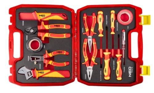 Neo Tools Szerszámkészlet villanyszerelőknek, 13 részes, kofferben