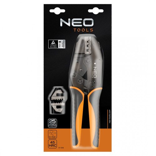 Neo Tools kábelsaru fogó 220mm + pótfej 22-6awg