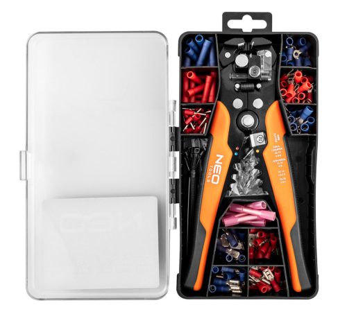 Neo Tools Kábelcsupaszító fogó, automata 200mm + csatlakozók 230db