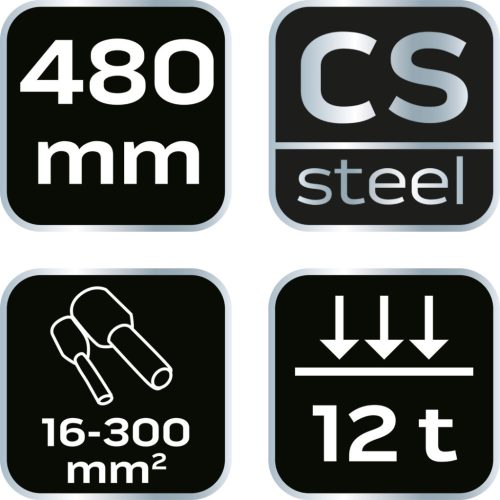 Neo Tools Hidraulikus krimpelő-, érvéghüvelyfogó, 16-300mm, 12t