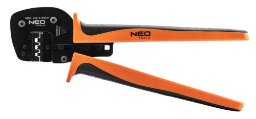 Neo Tools Napelem szerelő szerszámkészlet, 5db, kábelcsupaszító, kábelvágó, krimpelő fogó, csatlakozó fogók, kofferben