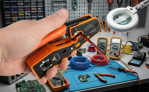 Neo Tools Kábelcsupaszító fogó RJ45 csatlakozókhoz, 135mm