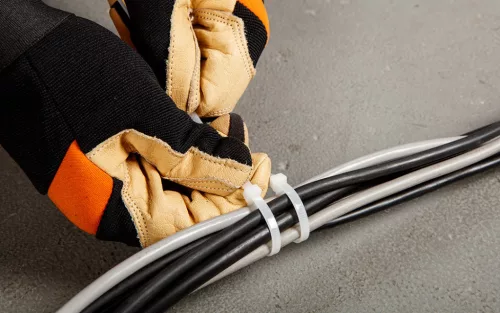 Neo Tools Kábelkötegelő, gyorskötöző, 4,8mm x 370mm, fehér, 75db/cs