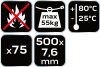 Neo Tools Kábelkötegelő, gyorskötöző, 7,6mm x 500mm, fehér, 75db/cs