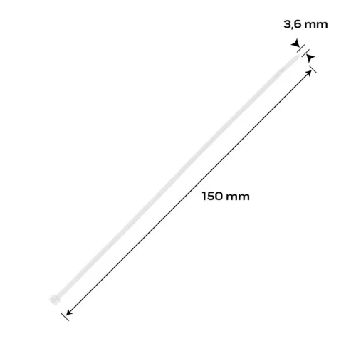 Neo Tools Kábelkötegelő, gyorskötöző, EXTREME, UV álló, fehér, 3,6x150mm, 100db/cs
