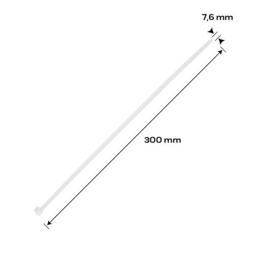 Neo Tools Kábelkötegelő, gyorskötöző, EXTREME, UV álló, fehér, 7,6x300mm, 50db/cs