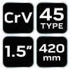 Neo Tools Csőfogó 45fok, 1,5", CrV, Line, 420mm