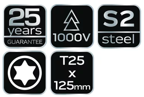 Neo Tools Csavarhúzó szigetelt, 1000V, T25 x 125mm