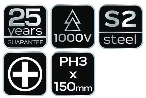 Neo Tools Csavarhúzó szigetelt, 1000V, PH3 x 150mm