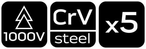 Neo Tools Szigetelt csavarhúzó készlet, hatlapú fejjel, 5db-os