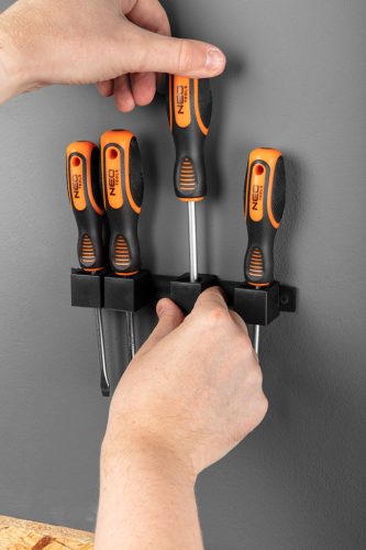 Neo Tools Csavarhúzó készlet, fali tartóval, 4db