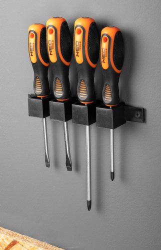 Neo Tools Csavarhúzó készlet, fali tartóval, 4db