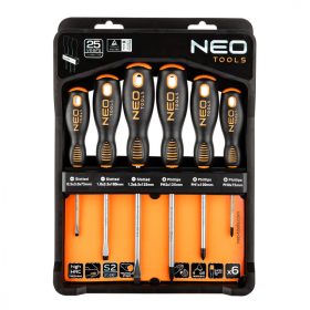 Neo Tools csavarhúzó készlet 6r. gumírozott nyéllel
