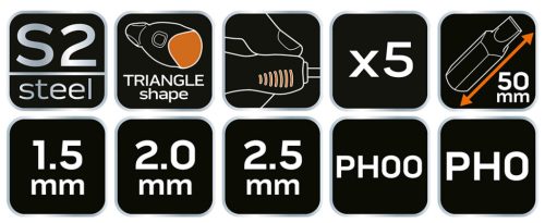 Neo Tools Mőszerész, precíziós csavarhúzó készlet 5db