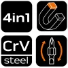 Neo Tools Mini csavarhúzó 4az 1ben, SL3, SL4, PH0, PH1