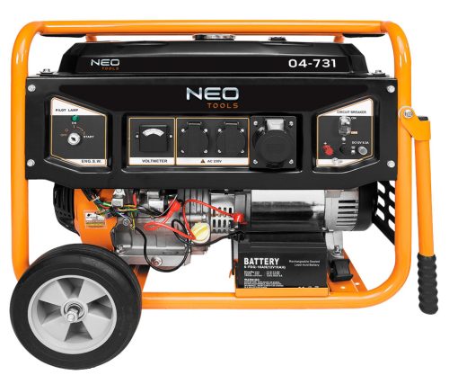 Neo Tools Áramfejlesztő, generátor, 6-6.5KW, 4 ütemű benzinmotorral