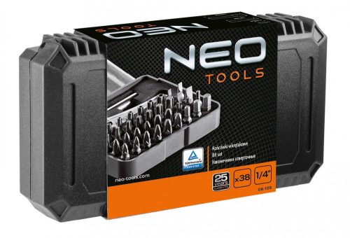 Neo Tools bit készlet tartóban racsnis 38r.tool