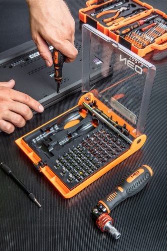 Neo Tools Csavarhúzó bitkészlet, hajtószárral 73db