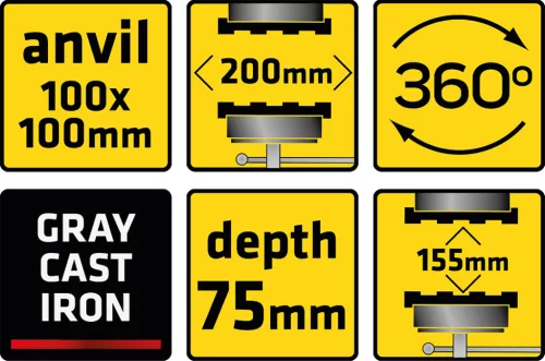 Topex Satu 200mm forgatható