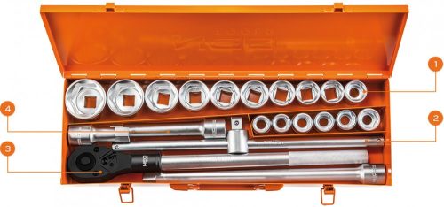 Neo Tools dugókulcs készlet 21r. 3/4" fémdob.