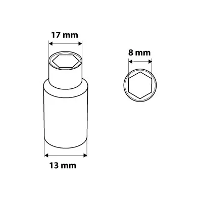 Neo Tools Dugókulcs 8mm, 3/8", hatlapú