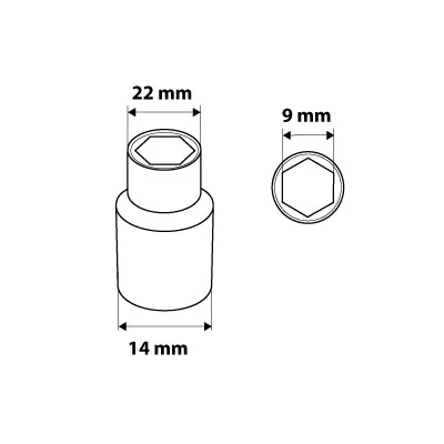 Neo Tools Dugókulcs 9mm, 1/2", hatlapú