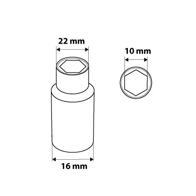 Neo Tools Dugókulcs 10mm, 1/2", hosszú hatlapú