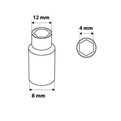 Neo Tools Dugókulcs 4mm, 1/4", hosszú hatlapú