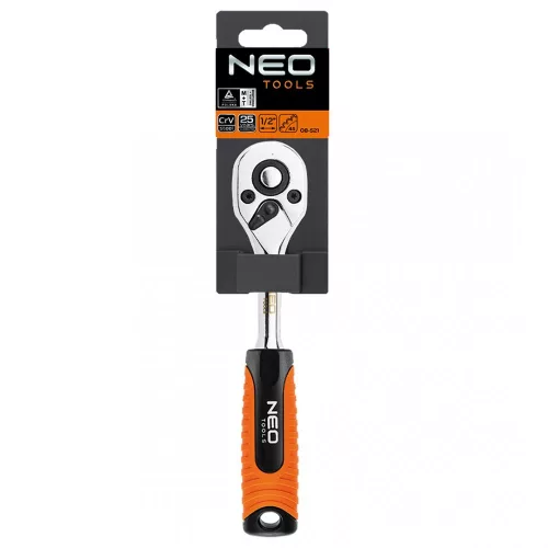 Neo Tools racsnis hajtókar 1/2"váltós 255mm 72fog