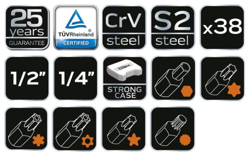 Neo Tools Torxbit és kulcskészlet 38db