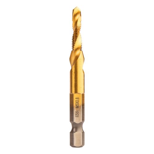Neo Tools Gépi menetfúró, 2az1ben előfúró éllel, HSS-Titán, M5X0,8mm, hatszög szárral