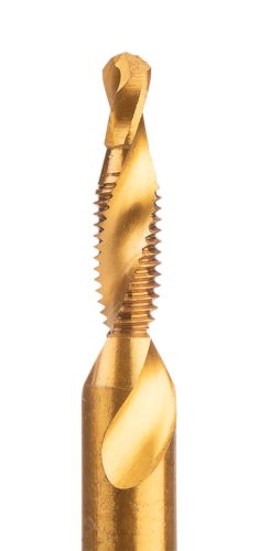 Neo Tools Gépi menetfúró, 2az1ben előfúró éllel, HSS-Titán, M5X0,8mm, hatszög szárral