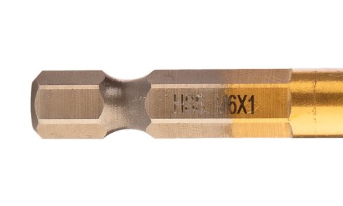 Neo Tools Gépi menetfúró, 2az1ben előfúró éllel, HSS-Titán, M6X1mm, hatszög szárral