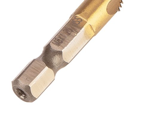 Neo Tools Gépi menetfúró, 2az1ben előfúró éllel, HSS-Titán, M8X1,25mm, hatszög szárral