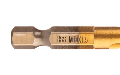 Neo Tools Gépi menetfúró, 2az1ben előfúró éllel, HSS-Titán, M10X1,5mm, hatszög szárral