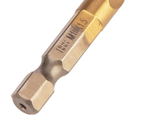 Neo Tools Gépi menetfúró, 2az1ben előfúró éllel, HSS-Titán, M10X1,5mm, hatszög szárral