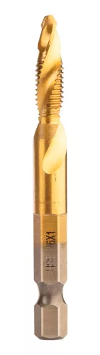 Neo Tools Gépi menetfúró készlet, 2az1ben előfúró éllel, HSS-Titán, M3-M10, 6db, hatszög szárral