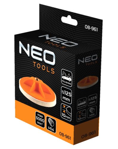 Neo Tools Polírkorong, filc, 125x10mm, M14