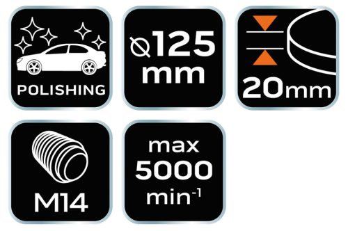 Neo Tools Polírkorong, filc 125x20mm, M14