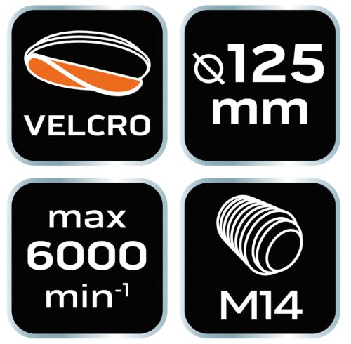 Neo Tools Hordozó korong 125mm polírkoronghoz 130x150mm, tépőzáras