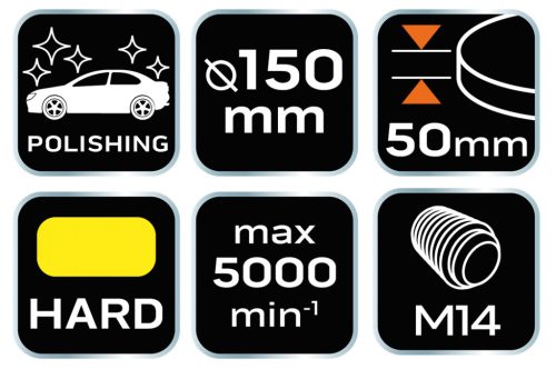 Neo Tools Polírkorong 150x50mm, kemény szivacs, M14